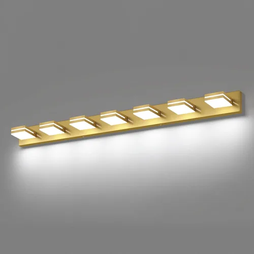 Vista 32 de SineRise - Moderna lámpara LED para tocador de baño (2 luces, 39.4 cm, regulable), iluminación de pared de baño moderna de acrílico cepillado sobre