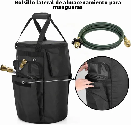 Vista 3 de samdew Bolsa de tanque de gas propano de 20 libras con función de mesa