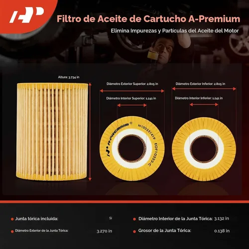 Vista 2 de Filtro de aceite de protección A-Premium de 10 mil millas