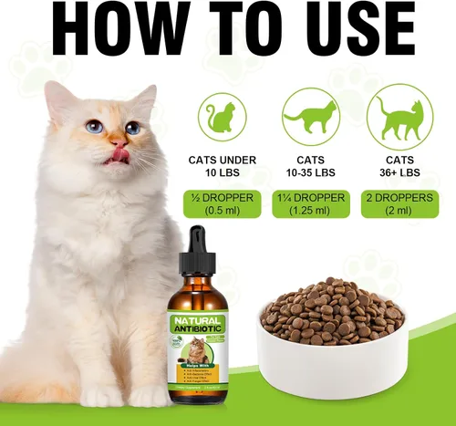 Vista 6 de Antibióticos naturales para gatos, antibiótico para gatos, multivitamínico para gatos, apoyo inmunológico, apoya el alivio de la picazón