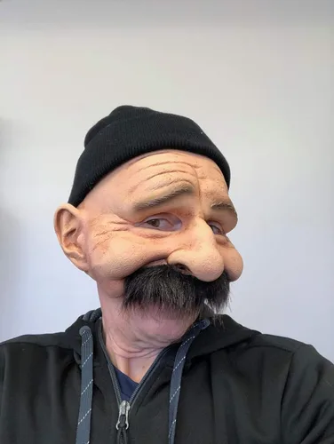 Vista 4 de Zagone Studios Máscara de tío Mario de talla única para hombre, color marrón, Beige Bronceado