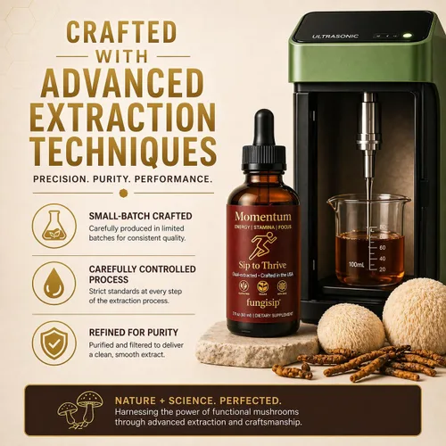 Vista 8 de Momentum Cordyceps & Lion's Mane - Gotas de tintura de hongos - Extracto líquido Energy & Focus - Ingredientes orgánicos - 2 onzas