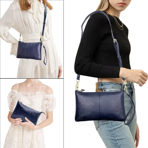 Vista 6 de Beurlike Cartera de cuero para mujer, bolso cruzado pequeño para teléfono