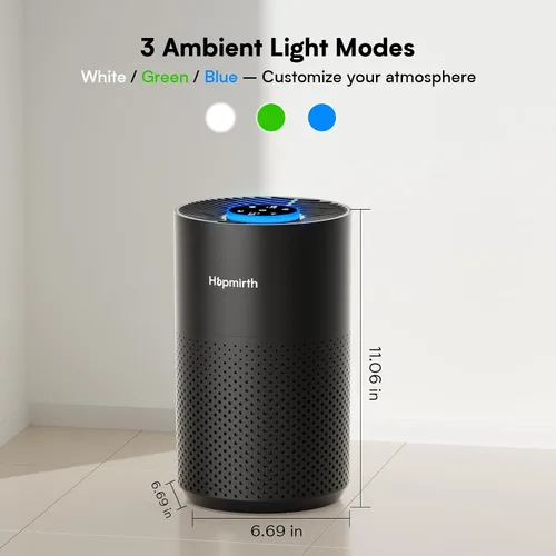 Vista 9 de Purificadores de aire mejorados para dormitorio y hogar con filtro HEPA H14, cubre hasta 1280 pies cuadrados, entrada de aire de 360°, purificador