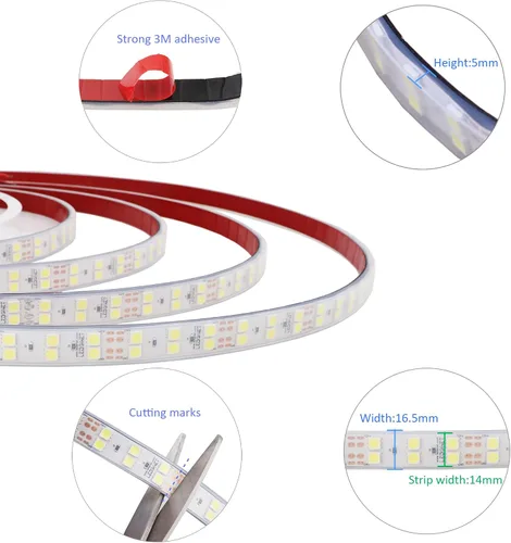 Vista 4 de LEDENET Luces de tira blancas de SMD5050 LED, fila doble 12VDC IP67 al aire