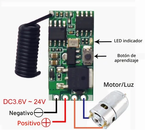 Vista 2 de QIACHIP Controlador inalámbrico de velocidad del motor de CC remoto PWM