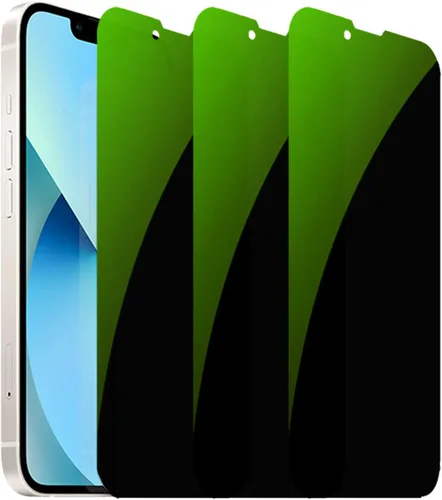 Vista 7 de 3 piezas de vidrio templado de privacidad anti-azul para iPhone 15 Plus, protector de pantalla antiespía, película antiespías, dureza 9H