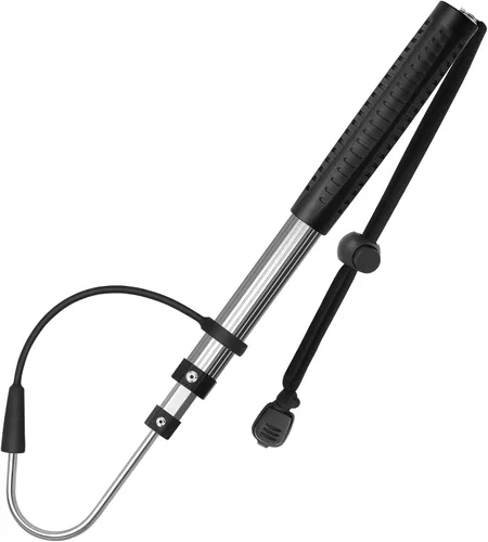 Vista 11 de SANLIKE Telescopic Fishing Gaff Aluminum Pole with Nonslip Rubber Handle Stainless Steel M8 Screw Hook Azul
