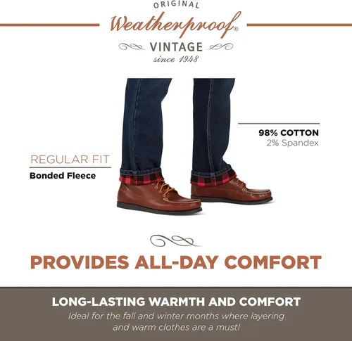Vista 5 de Weatherproof Vintage Jeans con forro polar de ajuste regular para hombre