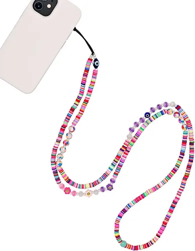 Vista 34 de Beaded Phone Charm Lanyard Strap Crossbody Fixed Beads Pearl Neck Chain