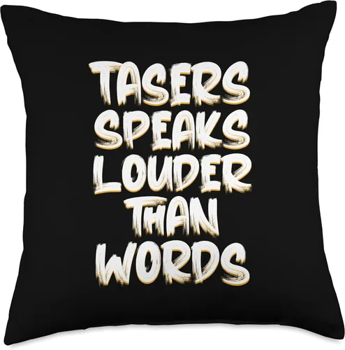 Vista 5 de Taser in My Pocket Speak Louder Than Words Taser - Almohada eléctrica, 16 x 16 pulgadas, multicolor
