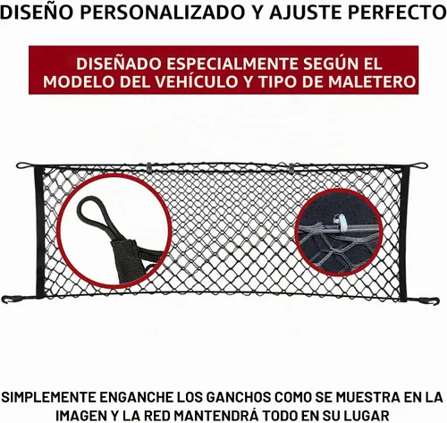 Vista 3 de Red de carga de malla estilo sobre para maletero compatible con HYUNDAI Santa FE 2013-2024 – Accesorios de coche – Organizadores y almacenamiento
