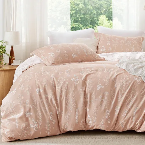 Vista 36 de Bedsure - Juego de edredón floral lindo, juego de ropa de cama tamaño King 04 - Gris claro