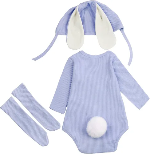 Vista 5 de AGQT Babys Bunny Costume Easter Halloween Outfit Set Size 0-24 Months