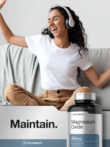 Vista 7 de Horbäach Óxido de magnesio 865 mg 200 cápsulas Suplemento sin OMG y sin gluten