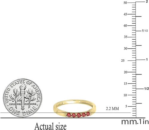 Vista 5 de Dazzlingrock Collection Anillo de boda redondo de 5 piedras preciosas o diamantes para mujer en oro macizo de 10 K/14 K/18 K