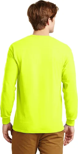 Vista 6 de Camiseta Gildan de manga larga, de algodón, con cuello redondo, para hombre