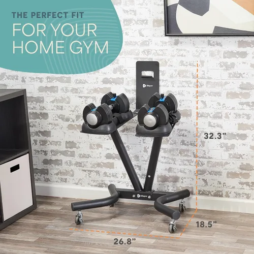 Vista 6 de Lifepro PowerFlow Pro Stand — Adjustable Dumbbell Stand & Rack with Locking Wheels Phone/Tablet Holder — Compatible with PowerFlow Plus, PowerUp