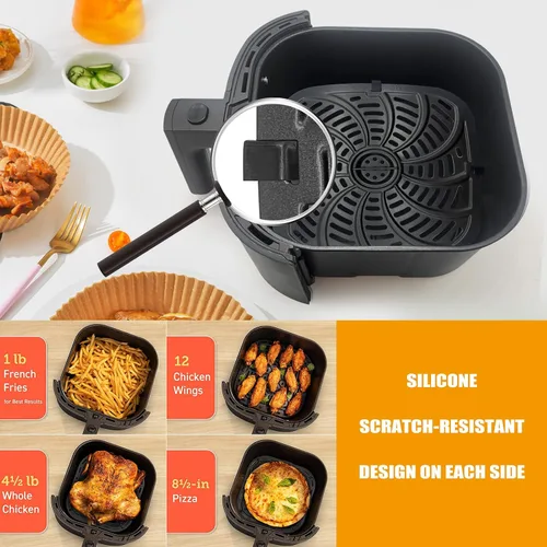 Vista 4 de Sartén para freidora de aire Chefman TurboTouch Easy View de 8 cuartos de galón, antiadherente de grado alimenticio, accesorios para freidora
