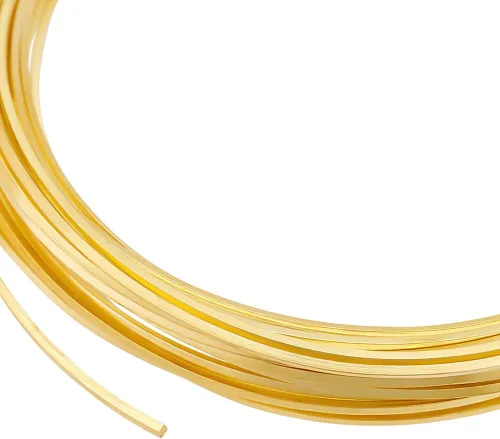 Vista 15 de BENECREAT Alambre de latón cuadrado de 16.4 pies – Alambre de cobre dorado medio duro calibre 15 para fabricación de joyas, cuentas y trabajo
