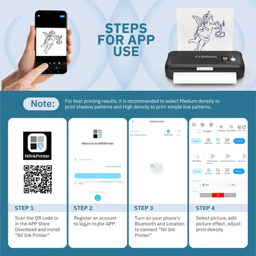 Vista 6 de LifeBasis Impresora de plantillas de tatuaje Bluetooth
