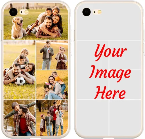 Vista 10 de Funda de teléfono con foto personalizada para iPhone 7 8 SE 2020 2022, imagen/texto personalizado, cubierta negra suave y delgada, regalo único