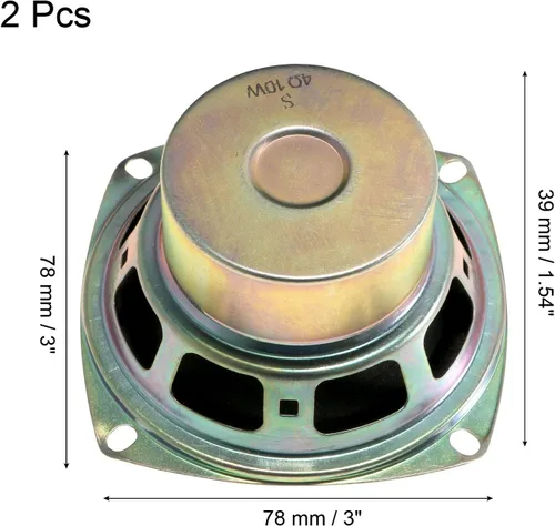 Vista 2 de uxcell 10W 4 Ohm 3 Pulgadas 3.071x3.071x1.535 in Altavoz Anti-Magnético Altavoz 4pcs