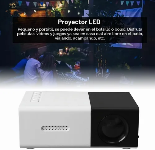 Vista 3 de Proyector para niños, 1080P HD, mini proyector LED de ángulo de proyección portátil ajustable para cine en casa, pantalla grande, enchufe