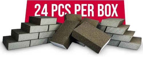 Vista 11 de Virginia Abrasives Bloques de esponja de lijado, almohadillas de espuma de grano medio de ángulo único de 5 x 3 x 1 pulgada para madera, paneles
