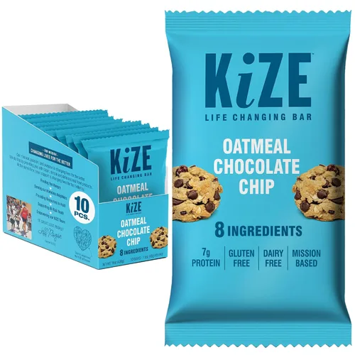 Vista 22 de KiZE Energy Bars - Barras energéticas de reemplazo de comidas con alto contenido de proteínas, a base de mantequilla de almendras, sin gluten, sin