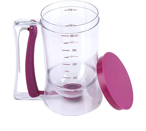 Vista 4 de Dispensador de masa para magdalenas y gofres para panqueques y waffles, herramienta de hornear morado Eojsuosnks