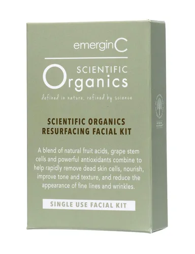 Vista 2 de EmerginC Scientific Organics - Kit facial de rejuvenecimiento facial – Juego de cuidado de la piel exfoliante de un solo uso para eliminar