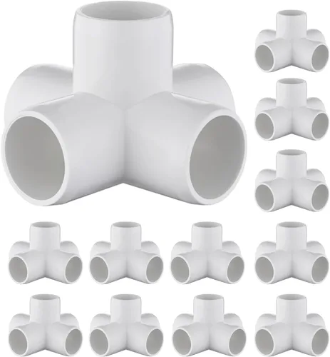 Vista 22 de Paquete de 12 accesorios de codo de 45 grados de PVC de 1 pulgada, conector de tubo de 2 vías de grado para muebles para construcción de estanterías