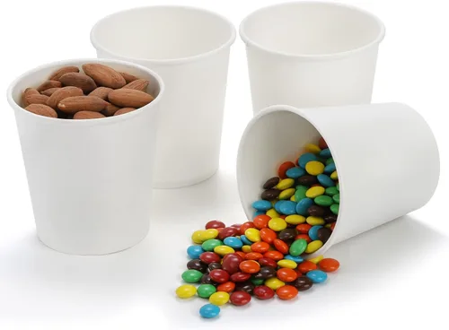 Vista 3 de Tebery Paquete de 300 tazas de café de papel blanco desechables de 6 onzas para agua, jugo, café o té