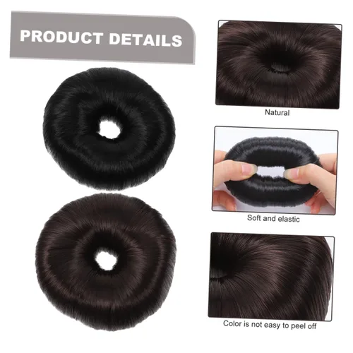 Vista 8 de FRCOLOR Anillos de extensión de pelo 2pcs secador de pelo cola de caballo boda plástico novia peluca Chignon
