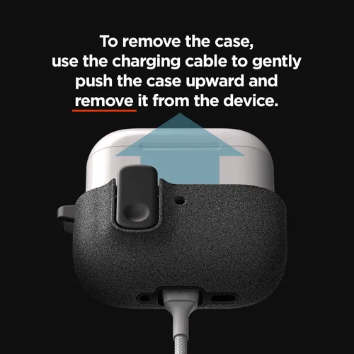 Vista 5 de VRS Design Modern Lock - Funda para Apple AirPods Pro de 3ª generación (2025), estilo protector elegante con seguridad de bloqueo compatible