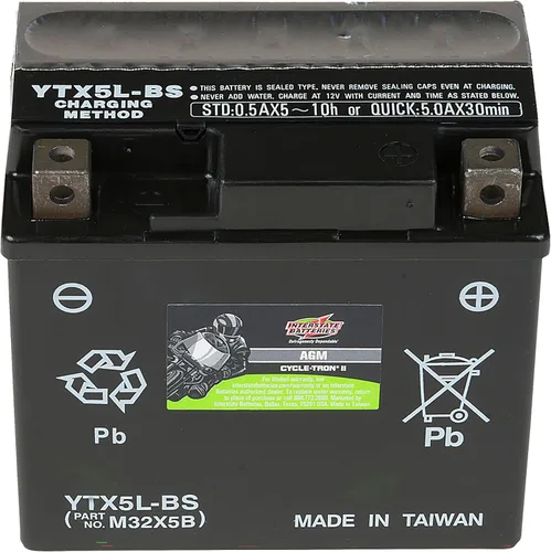 Vista 10 de Interstate Batteries YTX14-BS - Batería de 12 V y 12 Ah para deportes motorizados, 200CCA AGM, repuesto recargable para motocicletas, cuatrimotos