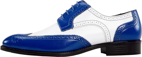 Vista 2 de Bolano Elwyn, Zapatos de vestir para hombre - Oxford y Wingtip - Espectador de dos tonos, con cordones, zapatos formales Brogue