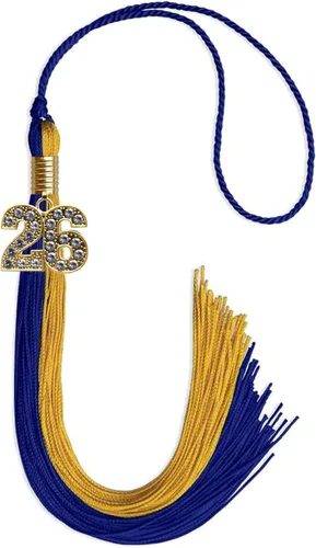 Vista 185 de Endea Graduation Borla de doble color con dije dorado (negro/oro brillante, 2022)