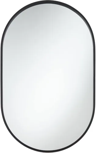 Vista 2 de Uttermost Rapido - Espejo de pared ovalado para tocador, moderno, marco de hierro negro mate, 24 pulgadas de ancho para baño, dormitorio, sala