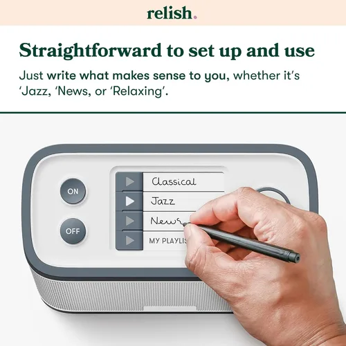 Vista 5 de Relish - Radio FM portátil simple y reproductor de música MP3 para personas mayores, ancianos o con discapacidad visual - Botones grandes, diseño