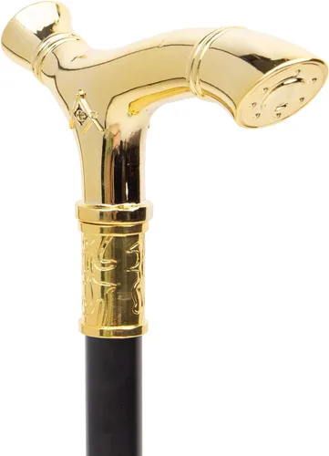 Vista 5 de Masonería de oro masonería VG alivio bastón para caminar moda bastón caballero Crosier perilla bastón 36.6 in