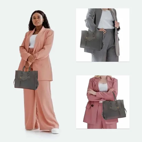 Vista 6 de Tote Bag for Women Waterproof PU Leather Bag Business Briefcase Large Capacity Handbag Shoulder Bag Office Work Bag