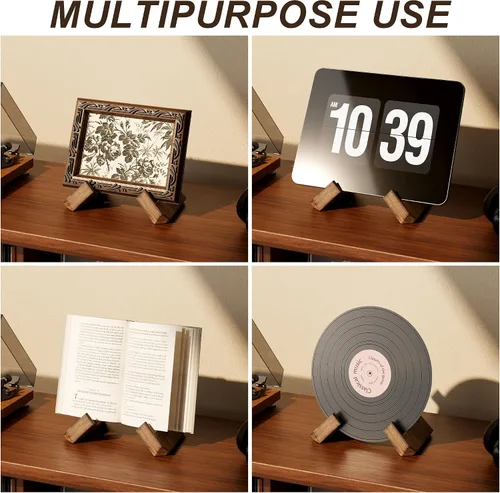 Vista 5 de Recximi Paquete de 2 soportes para discos de vinilo Now Playing, pantalla de discos de vinilo de alta calidad, soporte de exhibición de discos