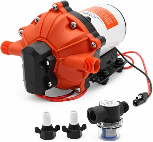 Vista 13 de RV/Marina bomba de cebado automático nueva 12 voltios DC/12 V, diafragma de agua dulce 35 PSI