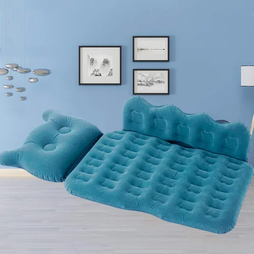 Vista 5 de Brilluxa Colchón inflable, colchón de aire flocado de PVC, cama de aire, carga de 330.7 lbs, para automóvil, SUV, viajes, campamento, cojín