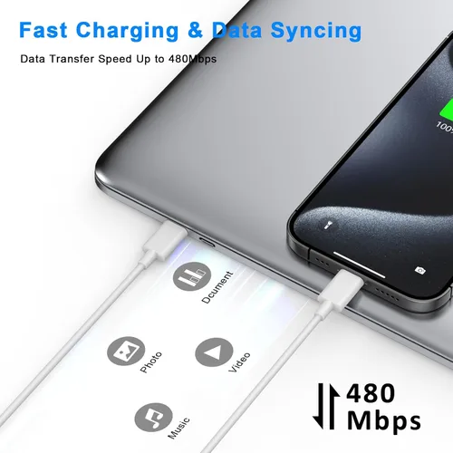 Vista 6 de Matsusho Cargador para iPhone 17 y 16 de carga rápida de 10 pies, paquete de 2 bloques de cargador de pared USB C de 20 W con cable de carga tipo C