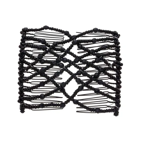 Vista 3 de LOVEF Fashion Trend Easy Stretch Double Peines Magic Hair Peines - Blanco y Negro