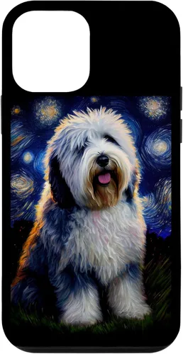 Vista 16 de Old English Sheepdog in Starry Night Painting Dog Mom Dad Case for iPhone 17