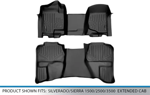 Vista 5 de MAXLINER - Juego de alfombrillas de 2 filas para Chevrolet Silverado 1500 2007-2013